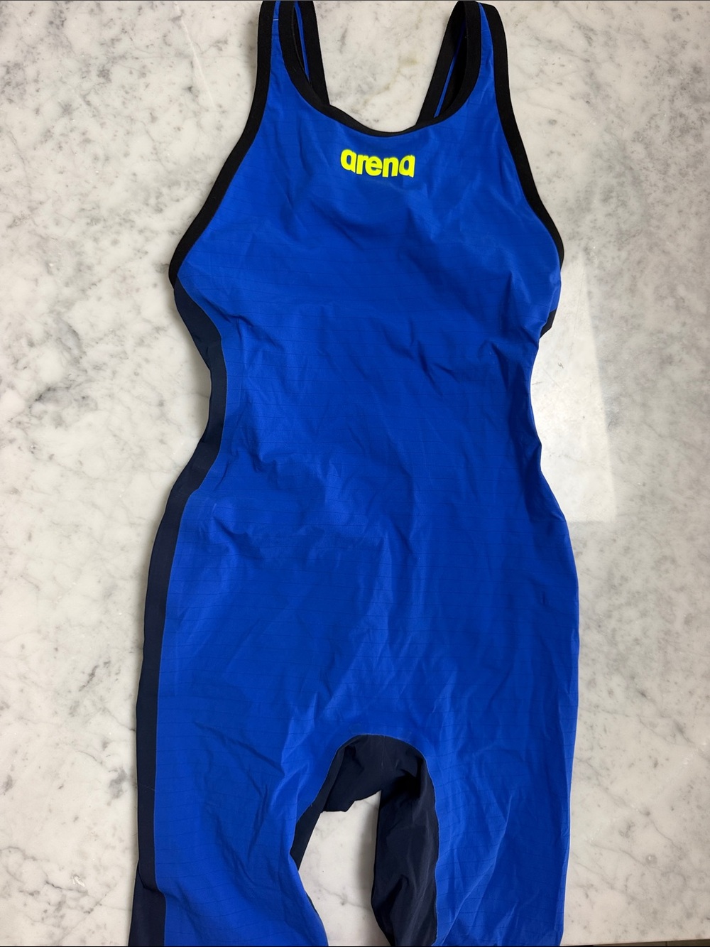 Arena Blue One-Piece Racing Swimsuit with Contrast Trim
